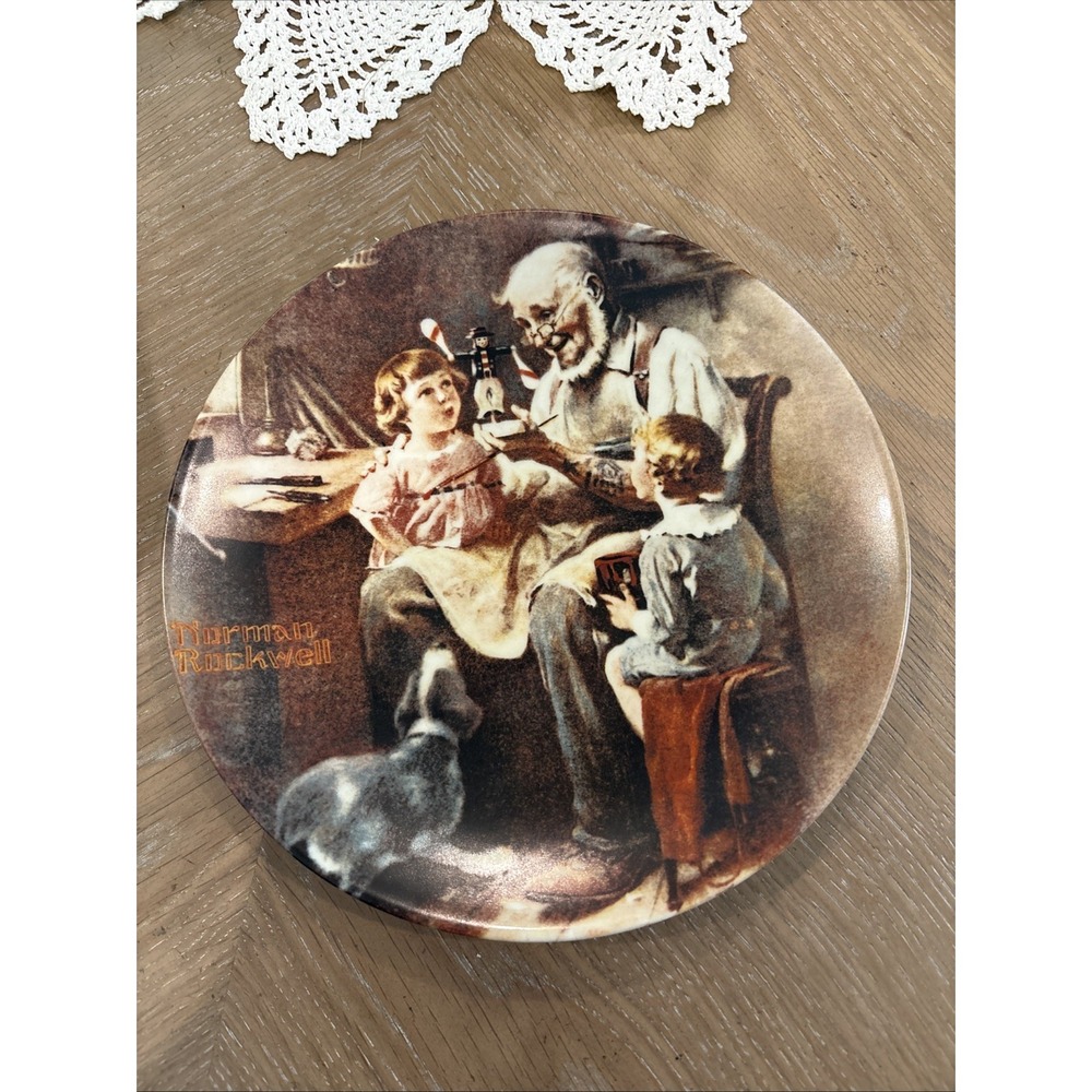 Vintage 1977 Norman Rockwell Collector Plate " The Toy Maker" First Edition.